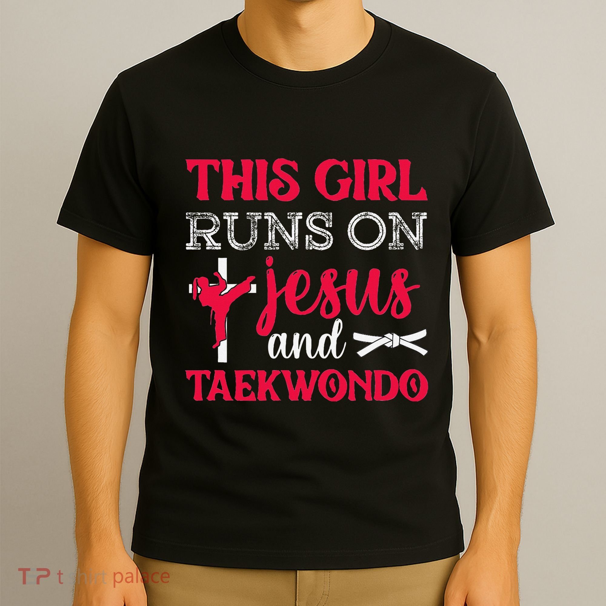 This Girl Jesus Taekwondo Woman Religion Karate T-Shirt
