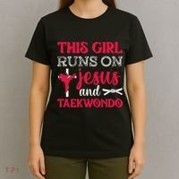 This Girl Jesus Taekwondo Woman Religion Karate T-Shirt thumb 4