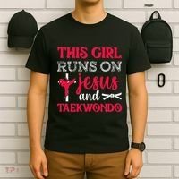 This Girl Jesus Taekwondo Woman Religion Karate T-Shirt thumb 6