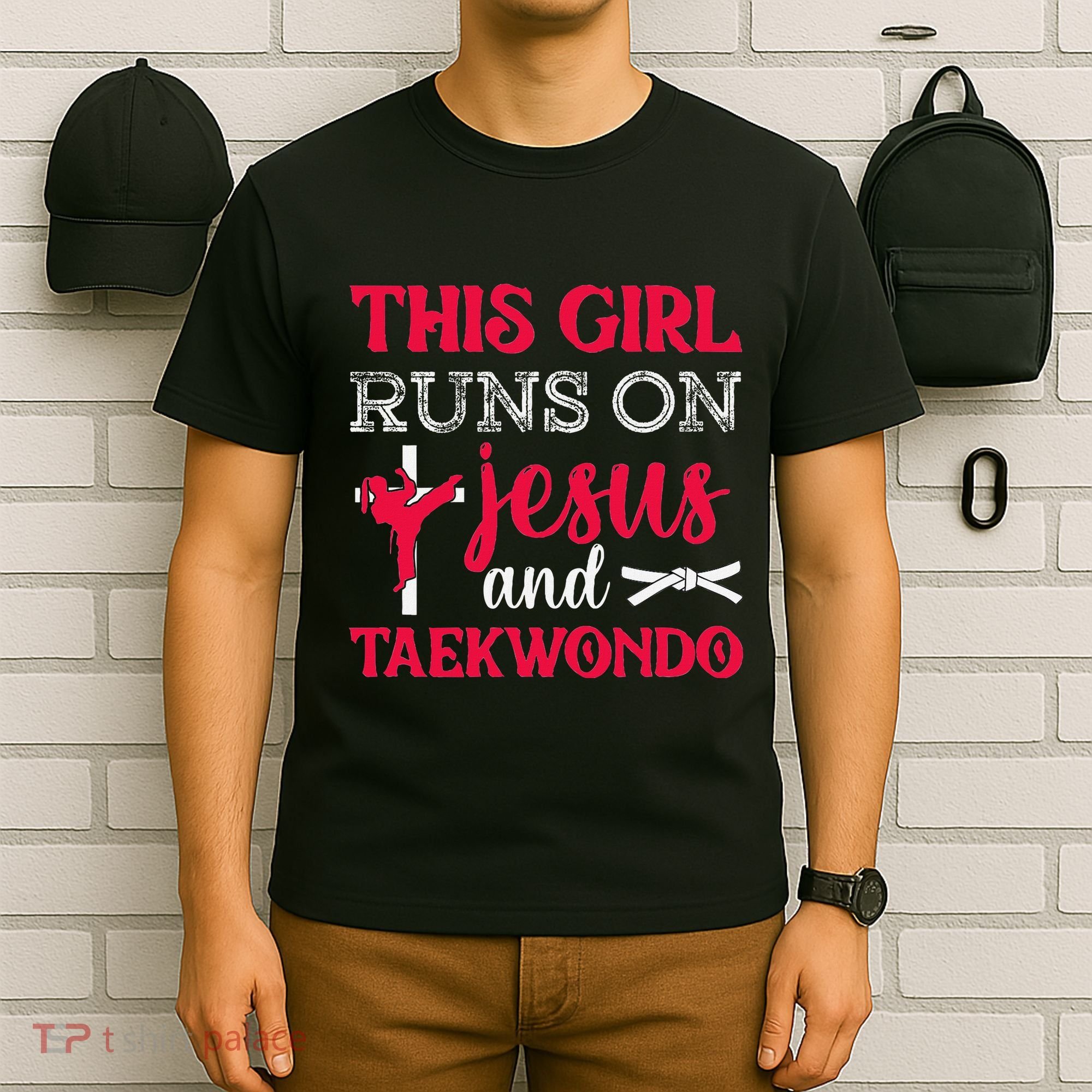 This Girl Jesus Taekwondo Woman Religion Karate T-Shirt