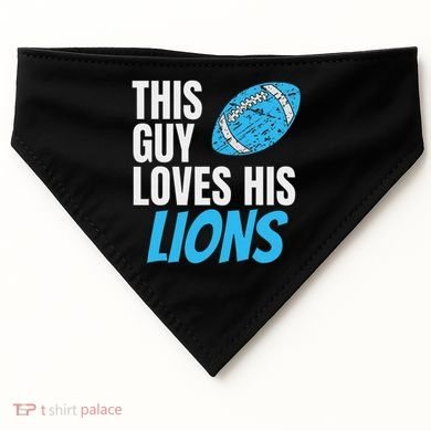 This Guy Loves His Lions USA-Made Doggie Bandana