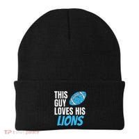 This Guy Loves His Lions Beanie thumb 0