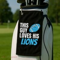 This Guy Loves His Lions Golf Towel thumb 2