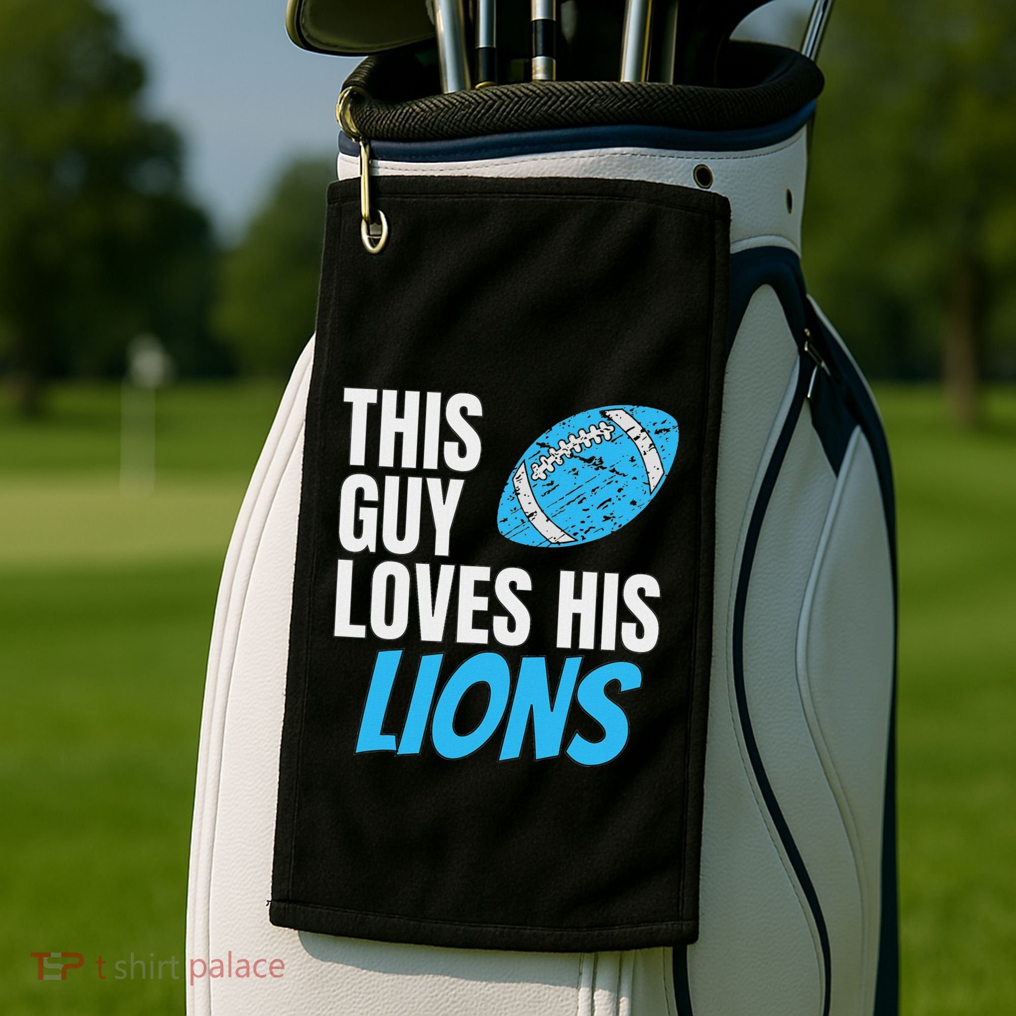 This Guy Loves His Lions Golf Towel