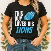 This Guy Loves His Lions Women's T-Shirt thumb 2