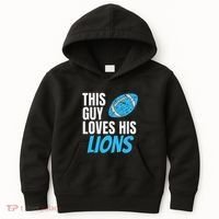 This Guy Loves His Lions Kids Hoodie thumb 0