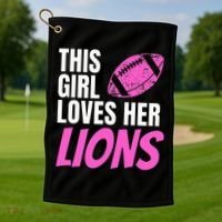 This Girl Loves Her Lions Golf Towel thumb 1