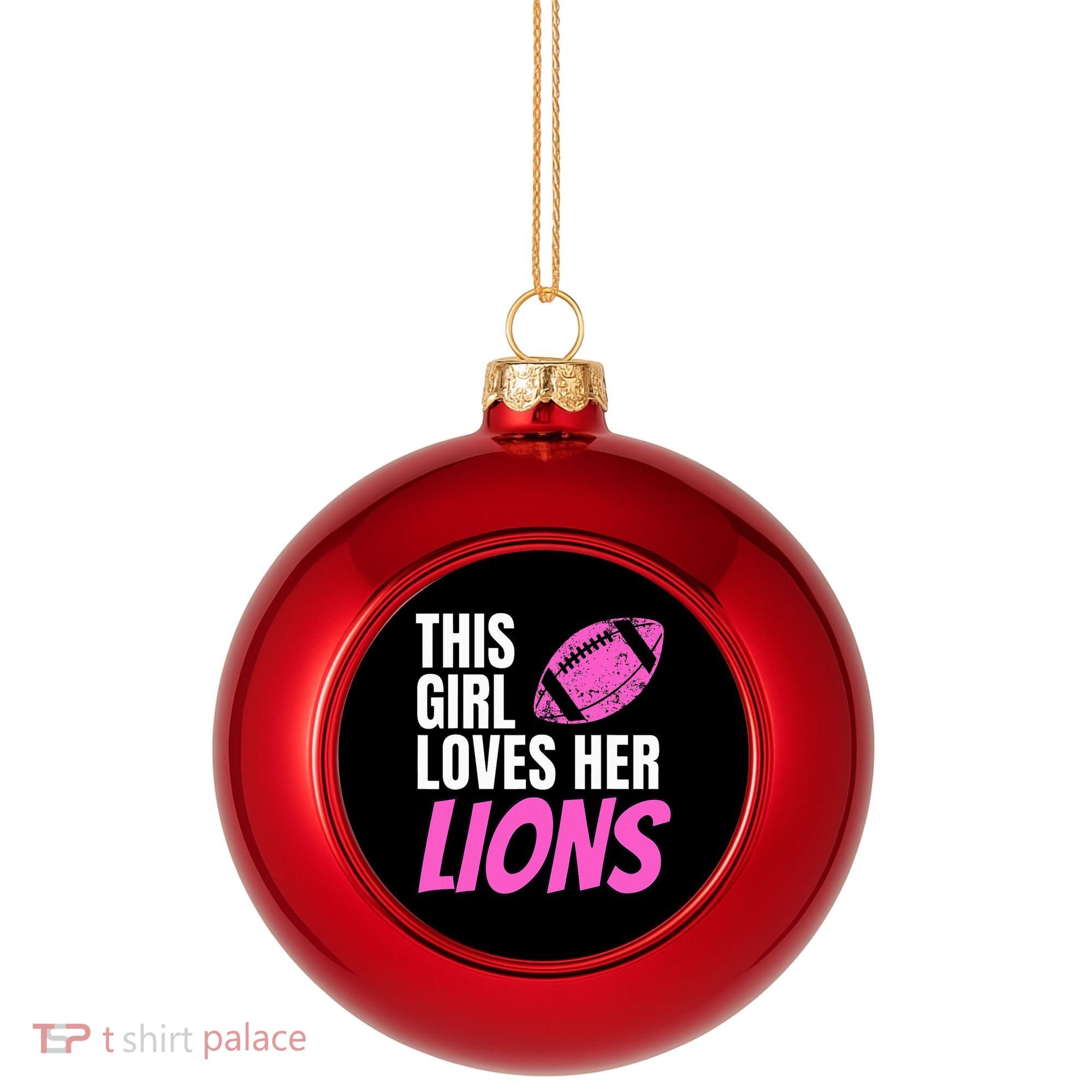 This Girl Loves Her Lions Plastic Christmas Ball Ornament