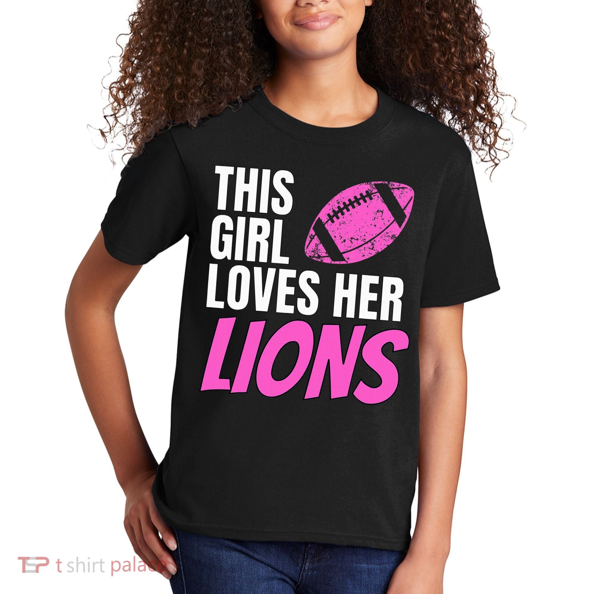 This Girl Loves Her Lions Kids T-Shirt