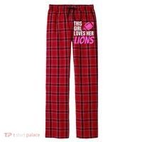 This Girl Loves Her Lions Men's Flannel Plaid Pajama Pants thumb 0