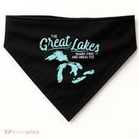 The Great Lakes Shark Free & Unsalted Summer Vacation USA-Made Doggie Bandana thumb 0