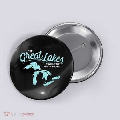 The Great Lakes Shark Free & Unsalted Summer Vacation Button