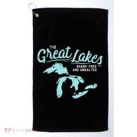 The Great Lakes Shark Free & Unsalted Summer Vacation Golf Towel thumb 0