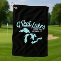 The Great Lakes Shark Free & Unsalted Summer Vacation Golf Towel thumb 1