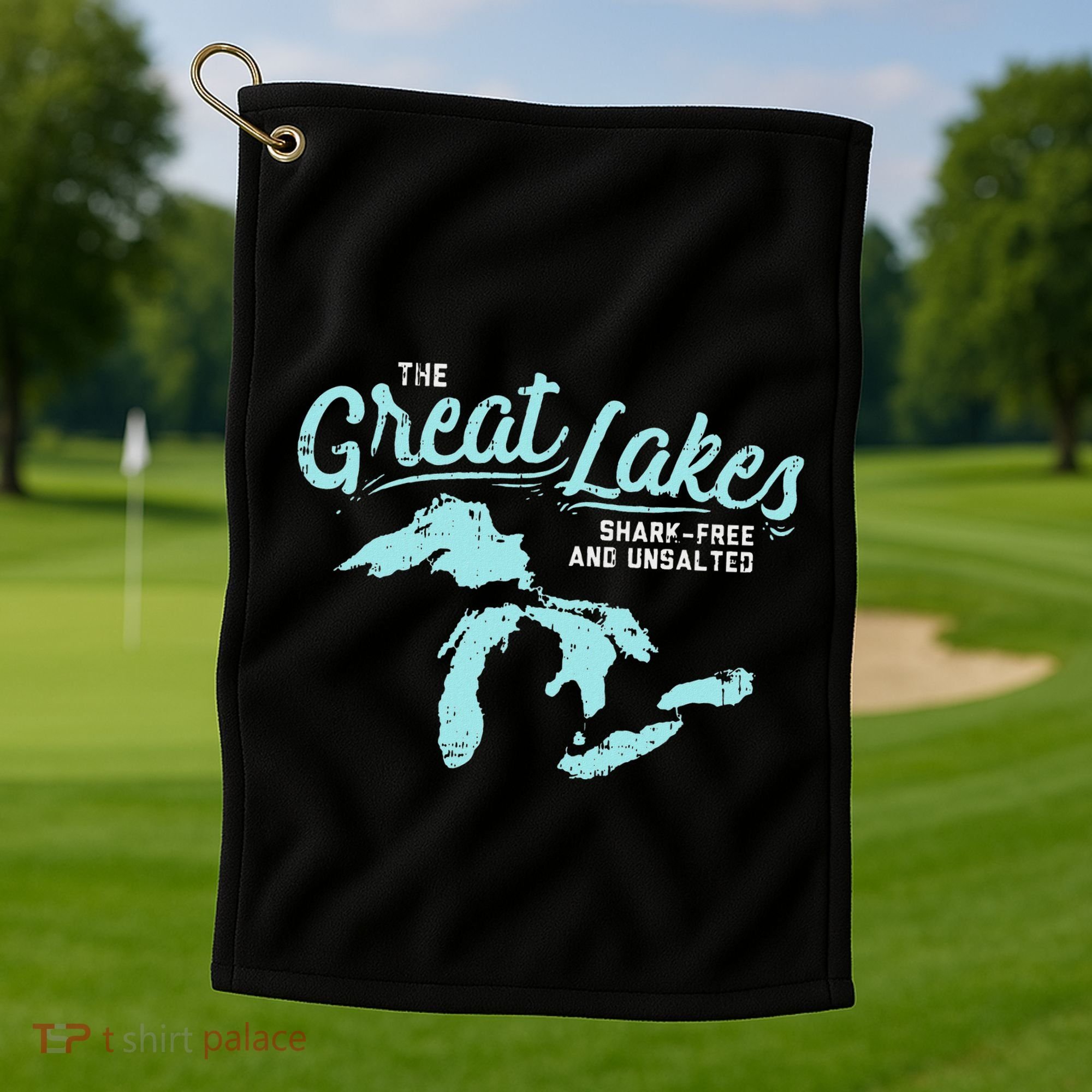 The Great Lakes Shark Free & Unsalted Summer Vacation Golf Towel