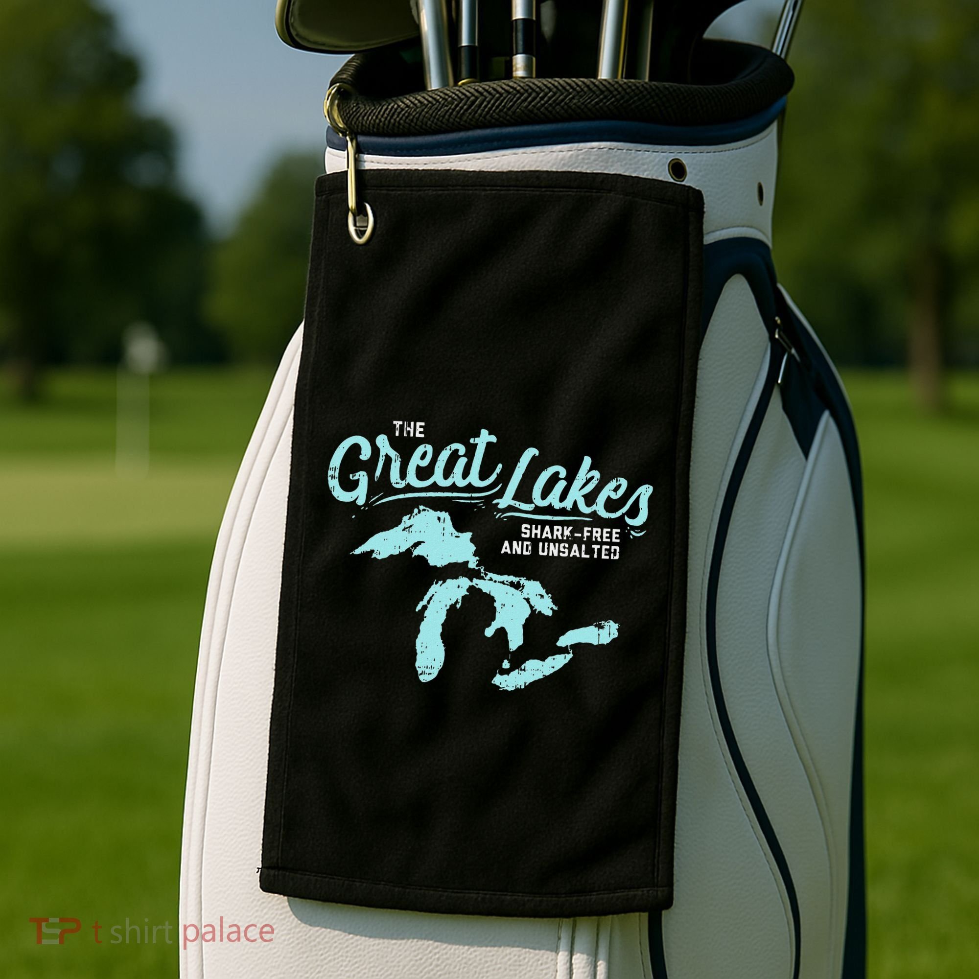 The Great Lakes Shark Free & Unsalted Summer Vacation Golf Towel