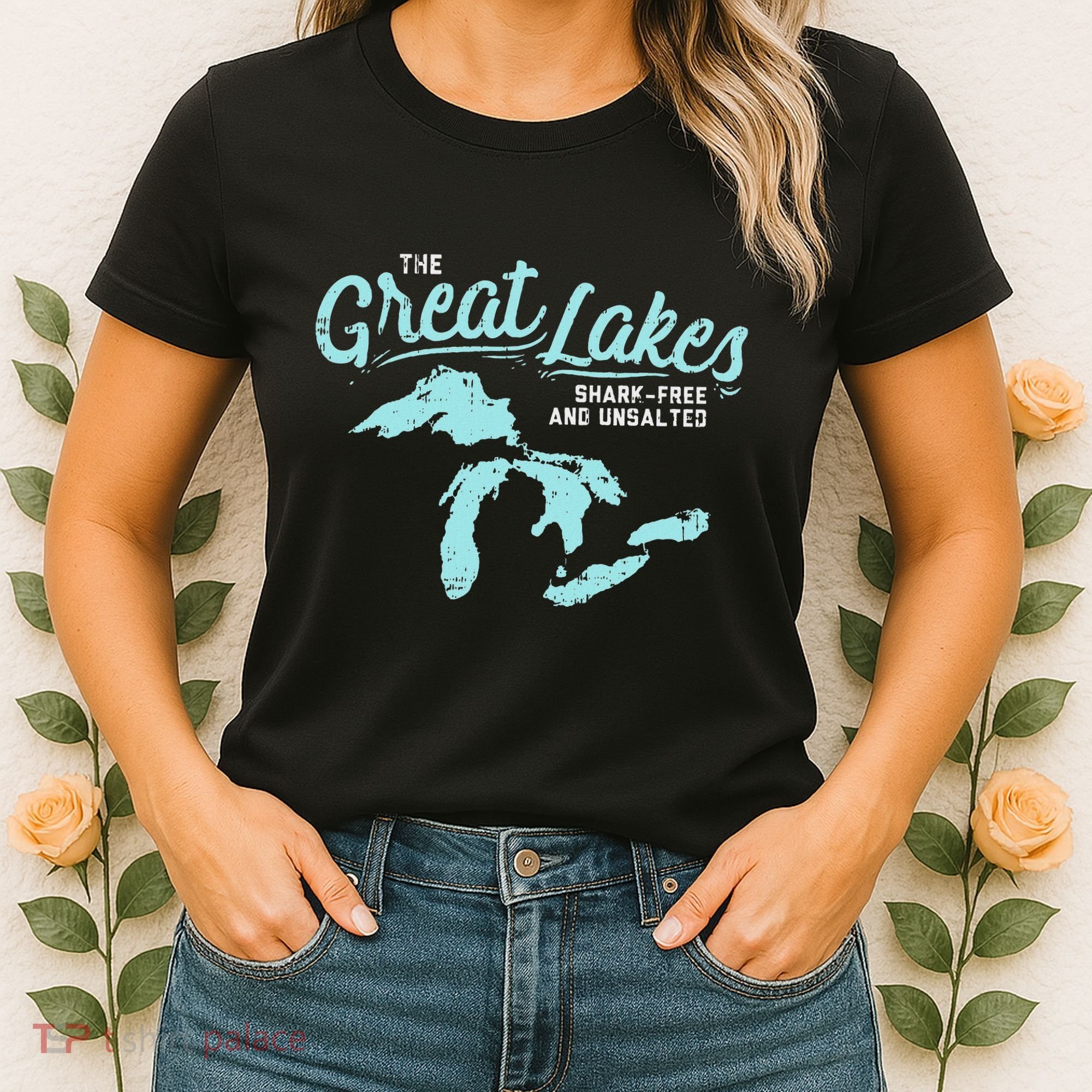 The Great Lakes Shark Free & Unsalted Summer Vacation Women's T-Shirt
