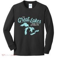 The Great Lakes Shark Free & Unsalted Summer Vacation Kids Long Sleeve Shirt thumb 0