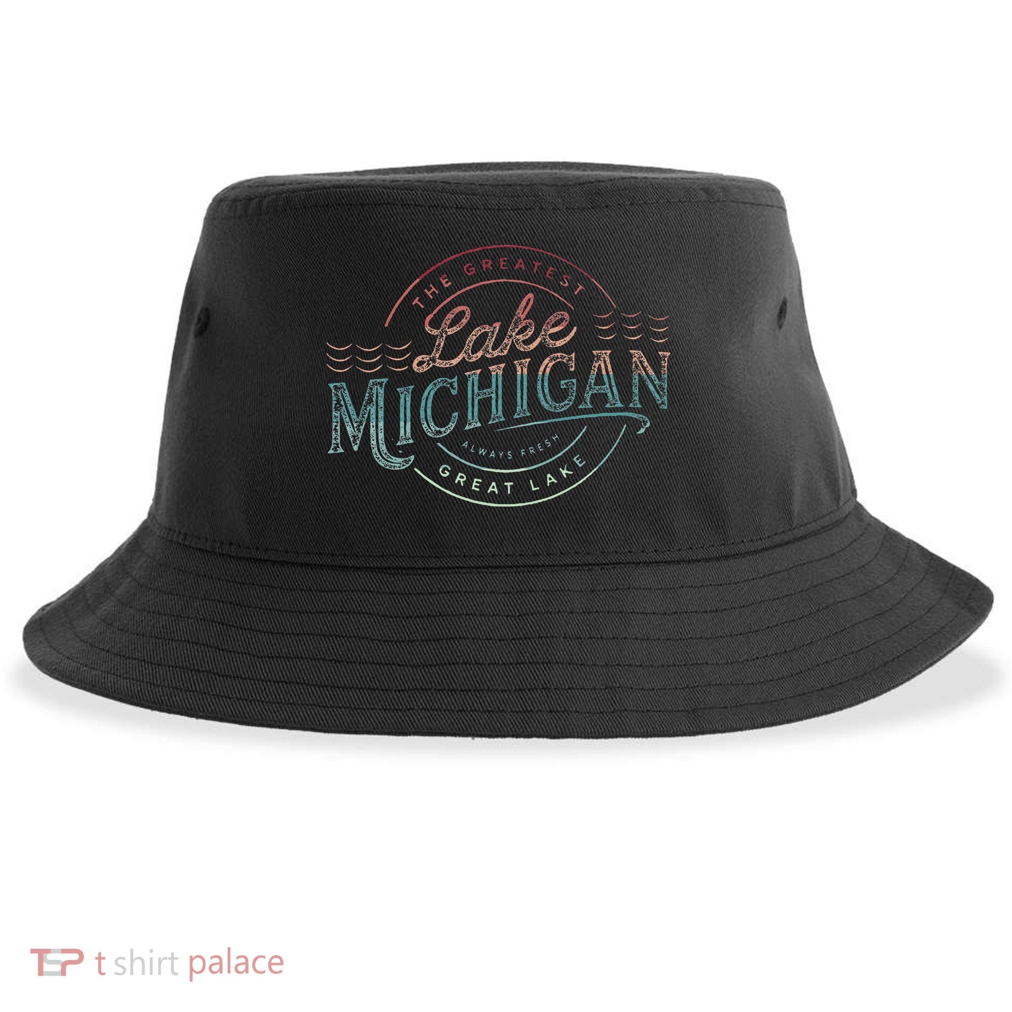 The Great Lakes Lake Michigan Lake Life theme Sustainable Bucket Hat