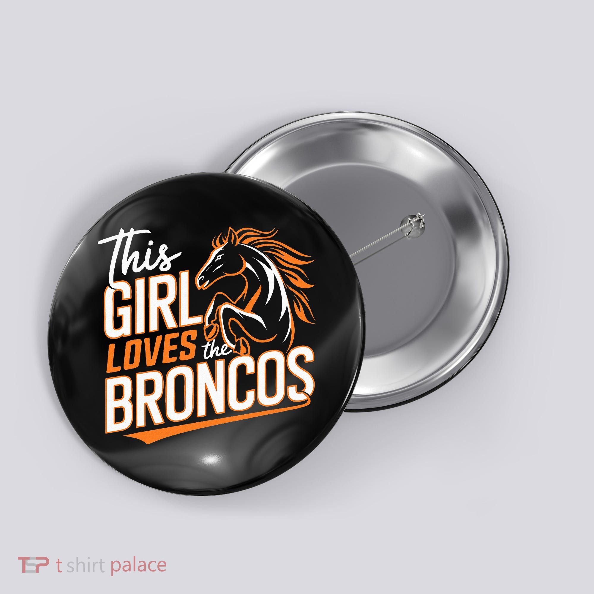 This Girl Loves The Broncos Button