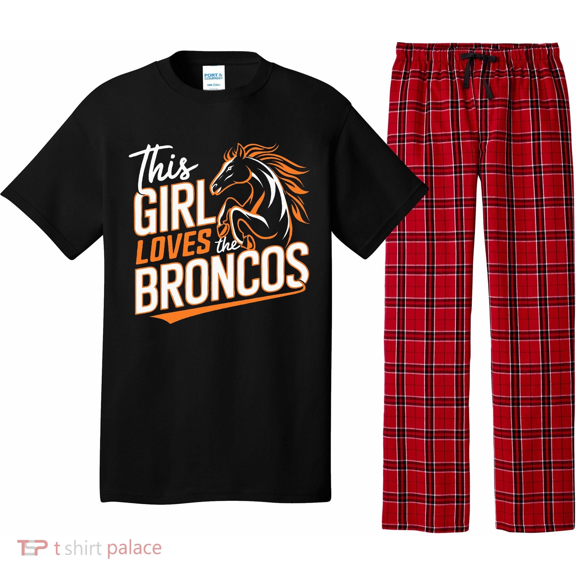 This Girl Loves The Broncos Pajama Set