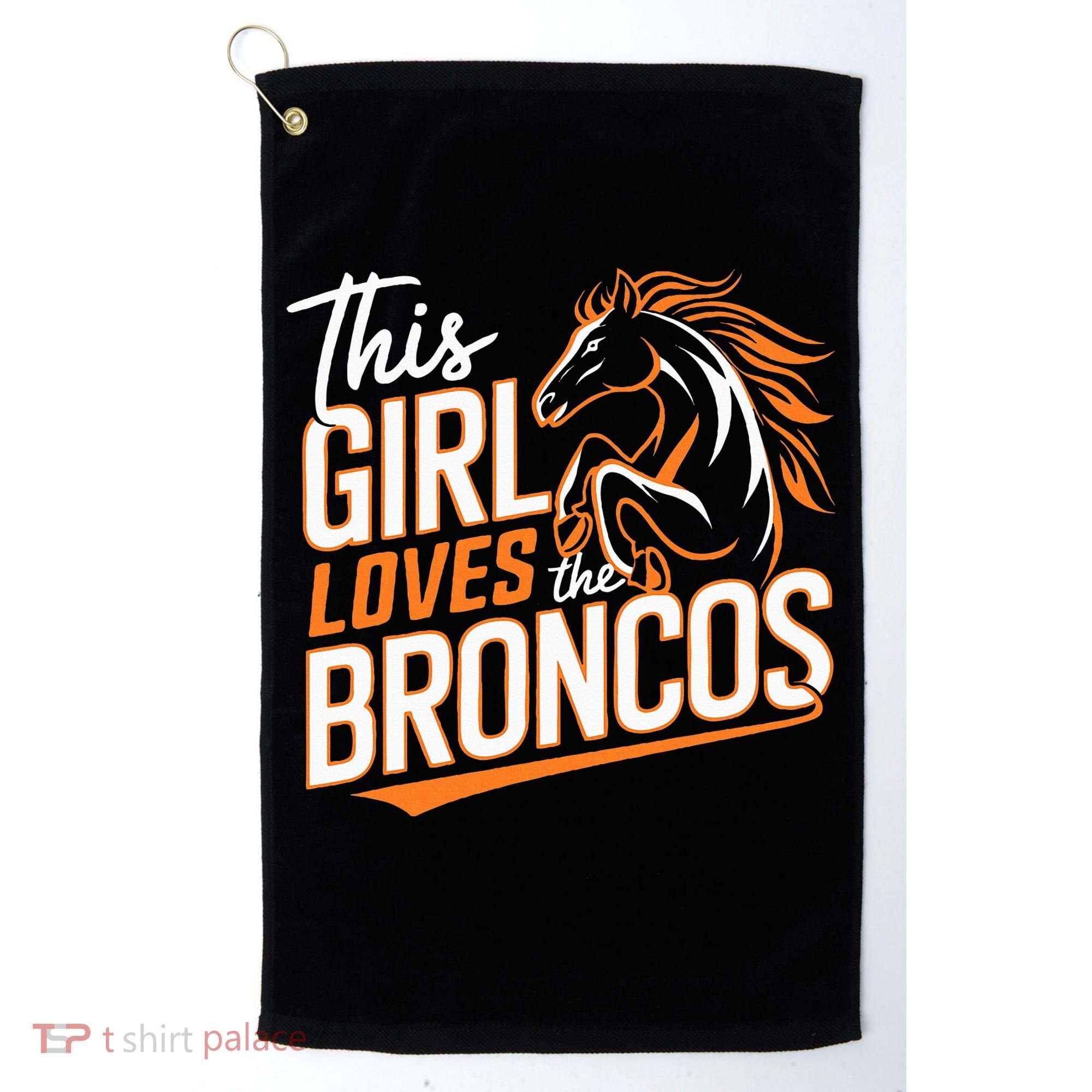 This Girl Loves The Broncos Golf Towel