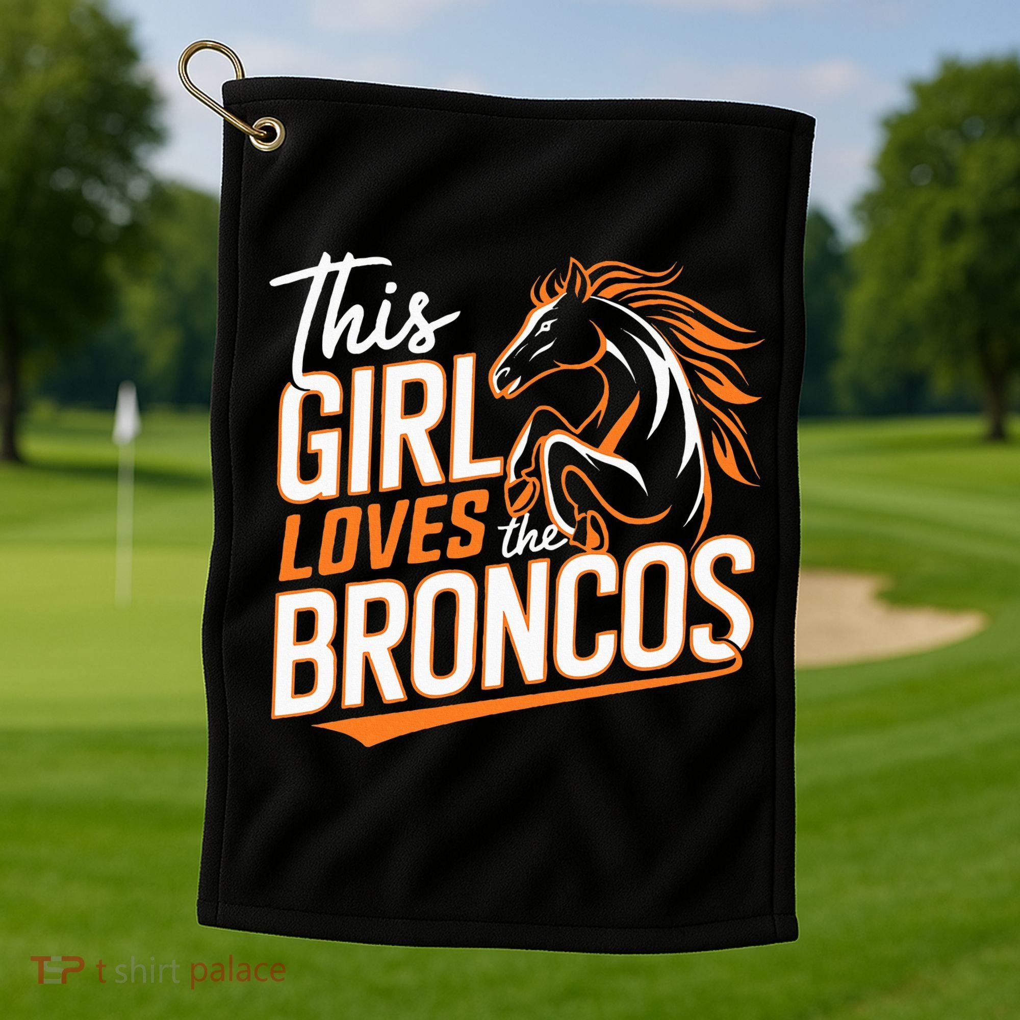This Girl Loves The Broncos Golf Towel