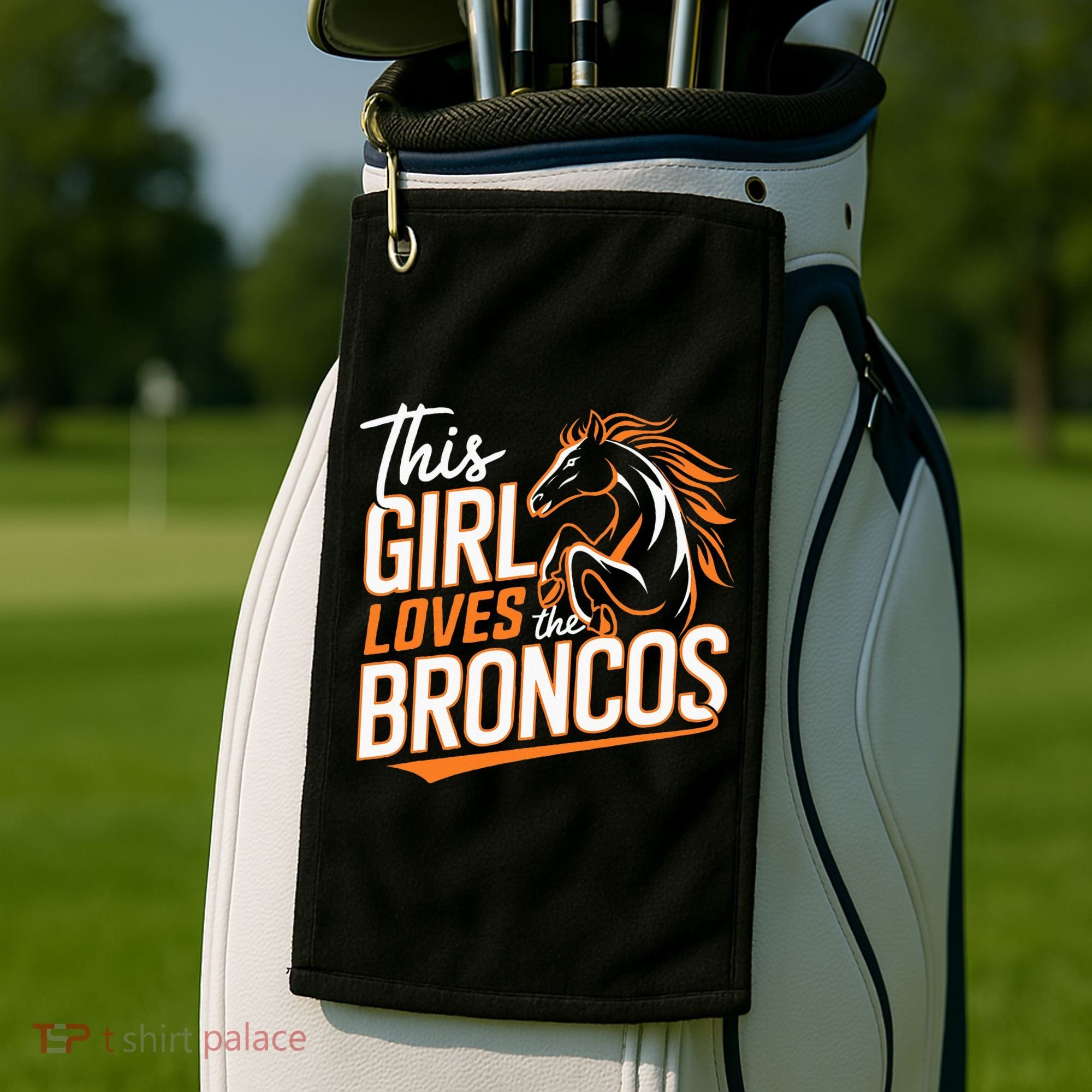This Girl Loves The Broncos Golf Towel
