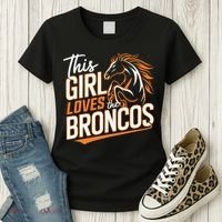 This Girl Loves The Broncos Women's T-Shirt thumb 3
