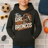 This Girl Loves The Broncos Kids Hoodie thumb 2
