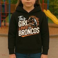 This Girl Loves The Broncos Kids Hoodie thumb 3
