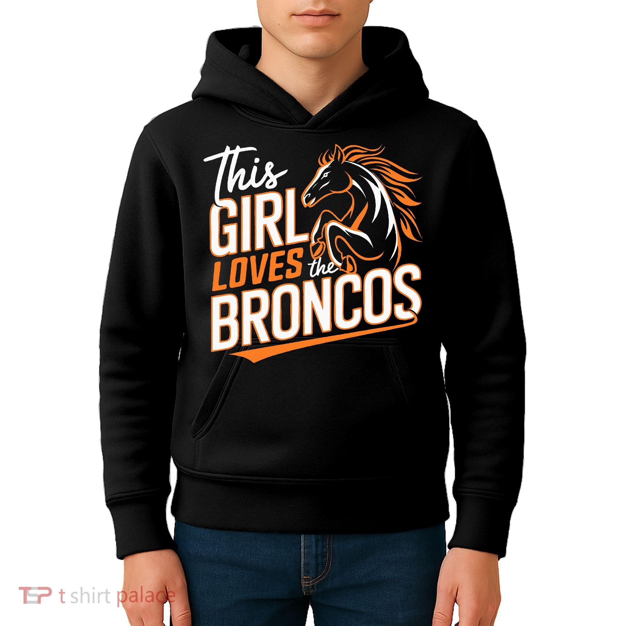 This Girl Loves The Broncos Kids Hoodie