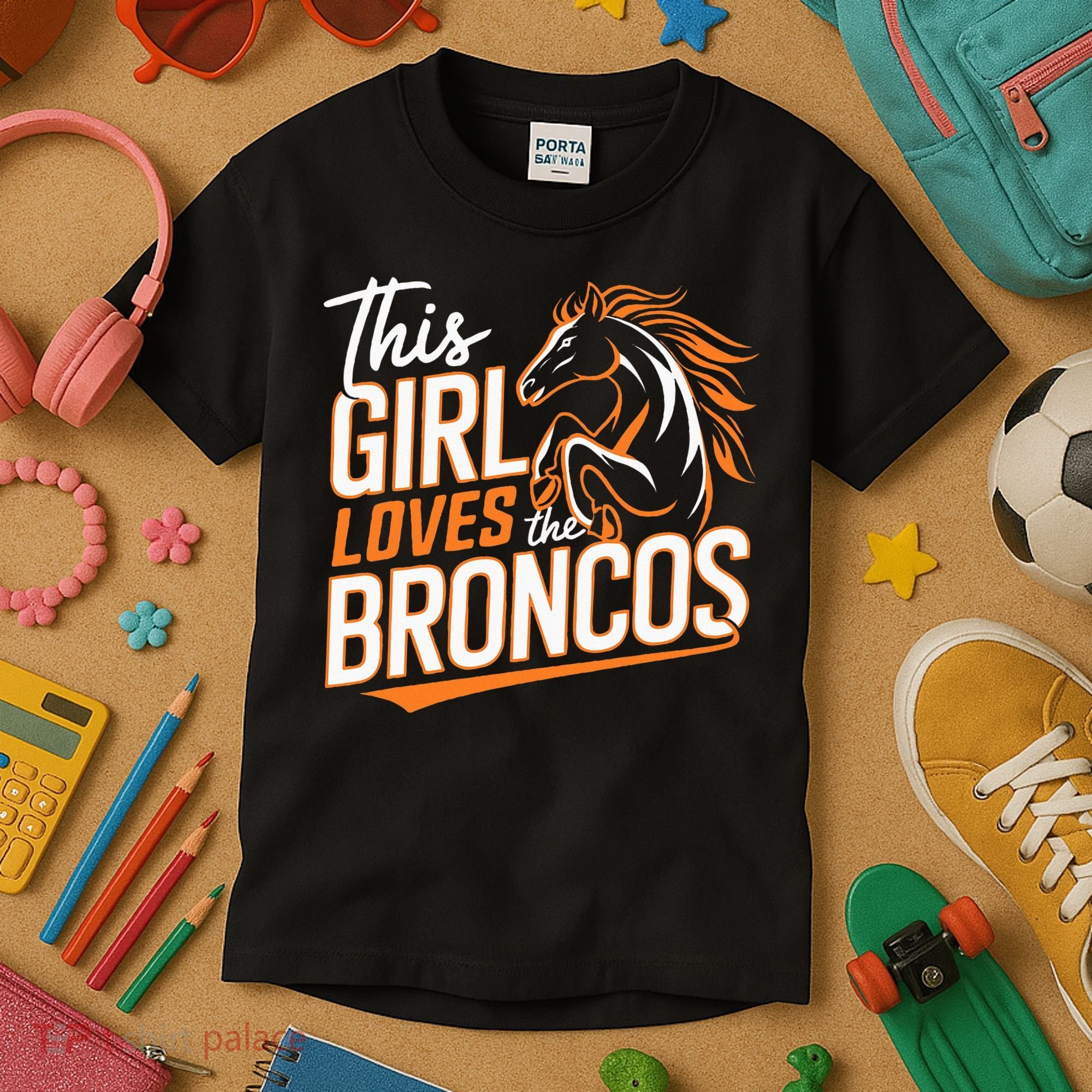 This Girl Loves The Broncos Kids T-Shirt