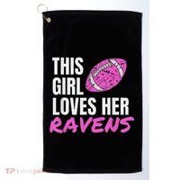 This Girl Loves Her Raven Golf Towel thumb 0
