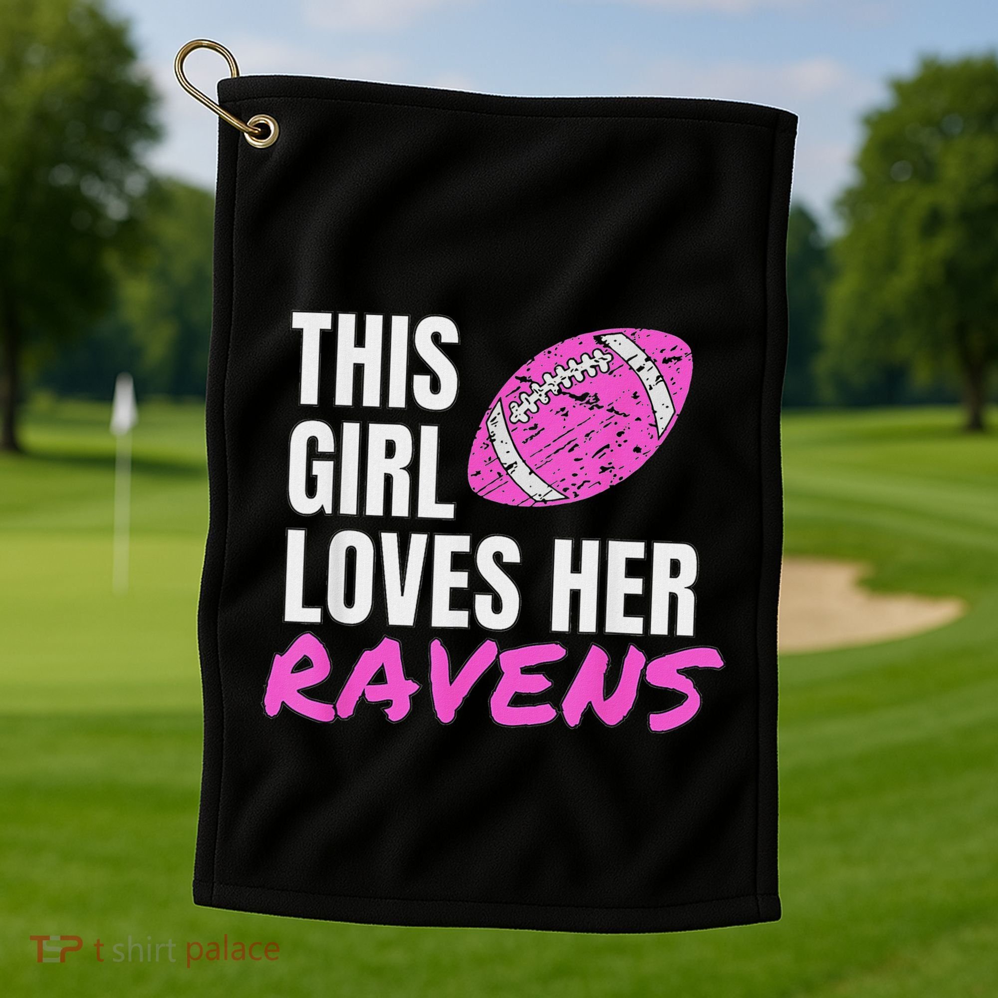 This Girl Loves Her Raven Golf Towel
