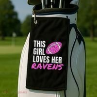 This Girl Loves Her Raven Golf Towel thumb 2