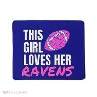 This Girl Loves Her Raven Mousepad thumb 0