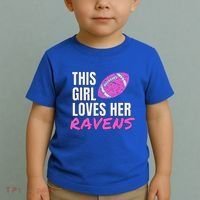 This Girl Loves Her Raven Toddler T-Shirt thumb 2