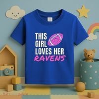 This Girl Loves Her Raven Toddler T-Shirt thumb 3