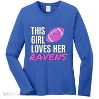 This Girl Loves Her Raven Women's Long Sleeve Shirt thumb 0