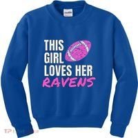 This Girl Loves Her Raven Kids Sweatshirt thumb 0