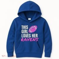 This Girl Loves Her Raven Kids Hoodie thumb 0