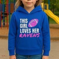 This Girl Loves Her Raven Kids Hoodie thumb 3