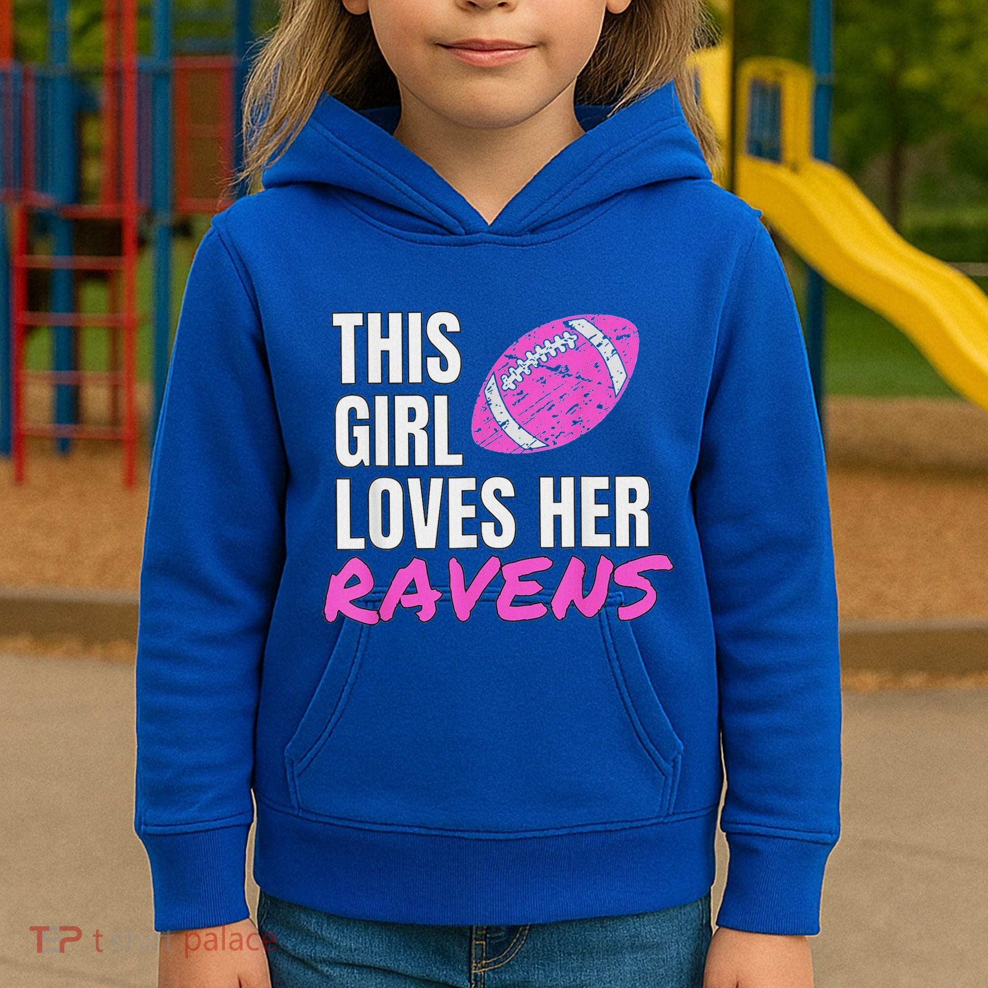 This Girl Loves Her Raven Kids Hoodie