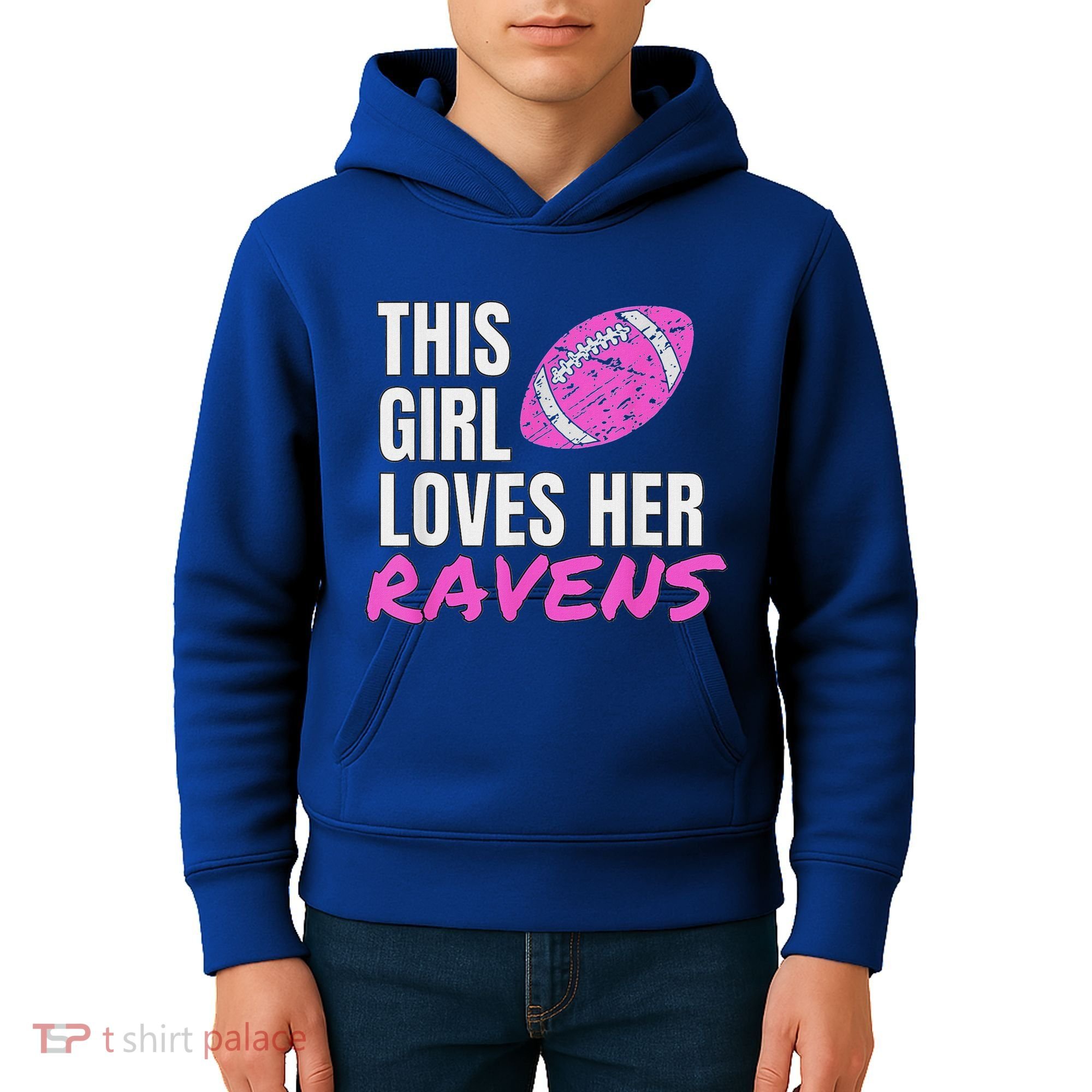 This Girl Loves Her Raven Kids Hoodie