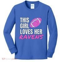 This Girl Loves Her Raven Kids Long Sleeve Shirt thumb 0