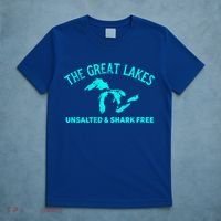 The Great Lakes Unsalted And Shark Free Michigan Gift Vintage Gift T-Shirt thumb 5