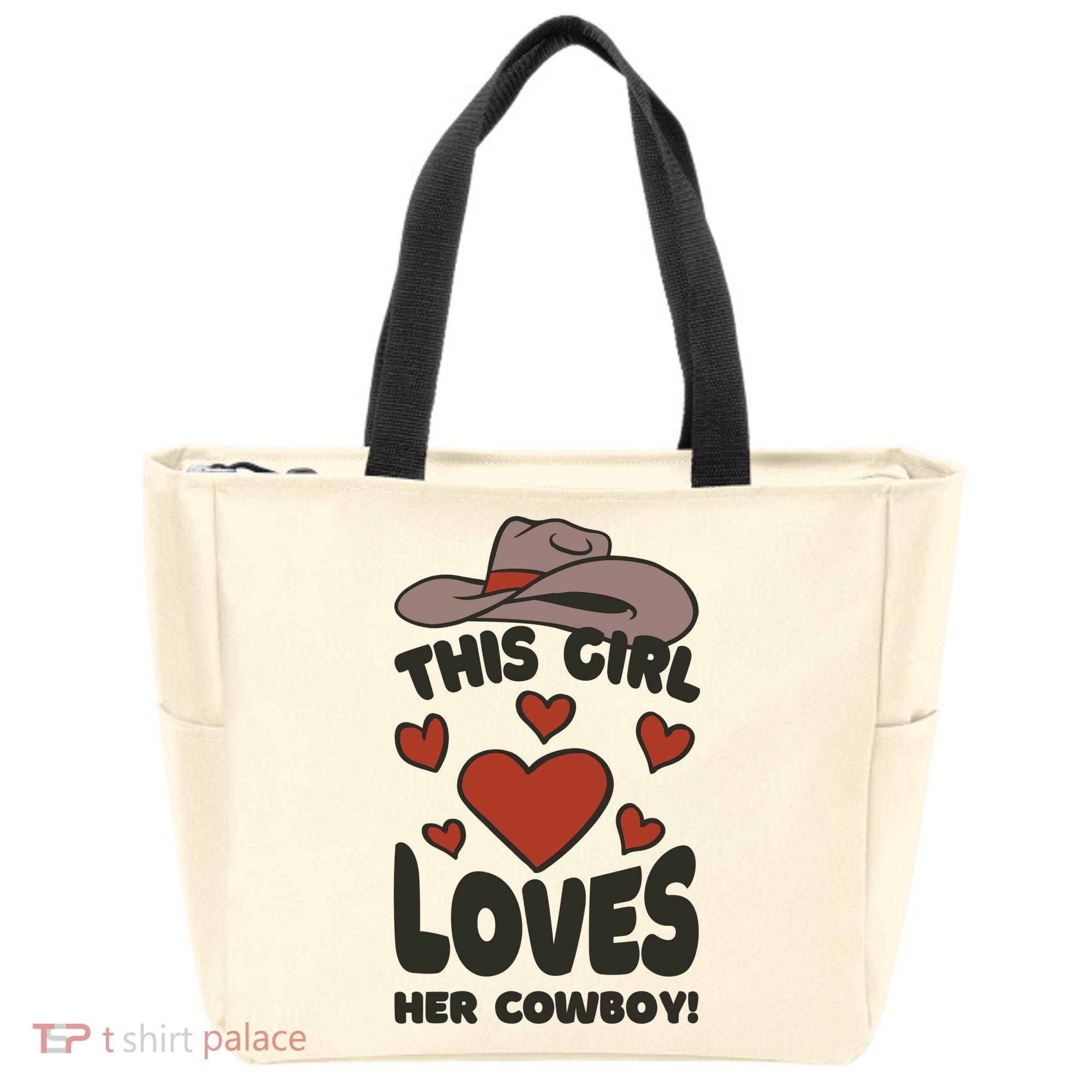 This Girl Loves Her Cowboy Cute Girlfriend Tote Bag