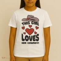 This Girl Loves Her Cowboy Cute Girlfriend T-Shirt thumb 4