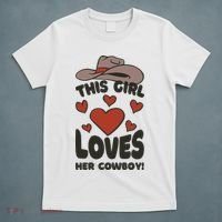This Girl Loves Her Cowboy Cute Girlfriend T-Shirt thumb 5